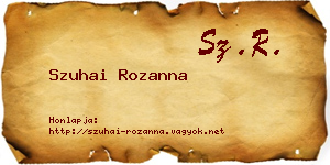 Szuhai Rozanna névjegykártya